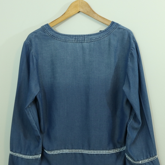 Fourteenth Place Chambray Cutout High Low Boho Too - Picture 6 of 8